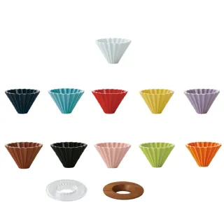 【ORIGAMI】陶瓷濾杯組Ｍ 純色 附杯座(3-4人份 台灣總代理)