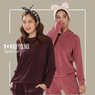 R.NETS暖絨刷毛休閒套裝1+1超值組