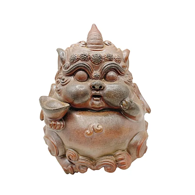【寶堂人文】財燒財寶拖金獨角獸擺飾(柴燒)