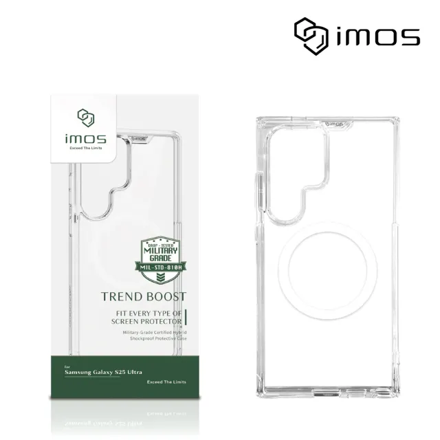 【iMos】Samsung Galaxy S25 Ultra 磁吸軍規防震保護殼(透明)