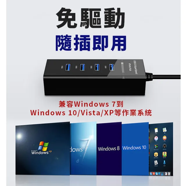 【JHS】USB3.0 4口HUB集線器 延伸器 120CM(筆電分線器 OTG 擴展器 擴充槽 電腦HUB 集線器 USB擴充)