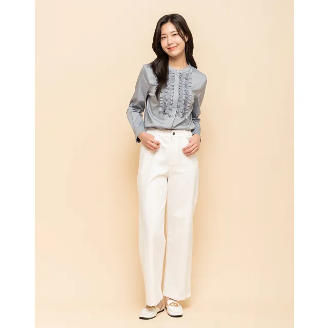 【perng yuh 芃諭名品】輕盈質蘊 荷葉飾 棉感襯衫(2025 SS Collection｜4A春夏新品上市)