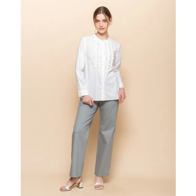 【perng yuh 芃諭名品】輕盈質蘊 荷葉飾 棉感襯衫(2025 SS Collection｜4A春夏新品上市)