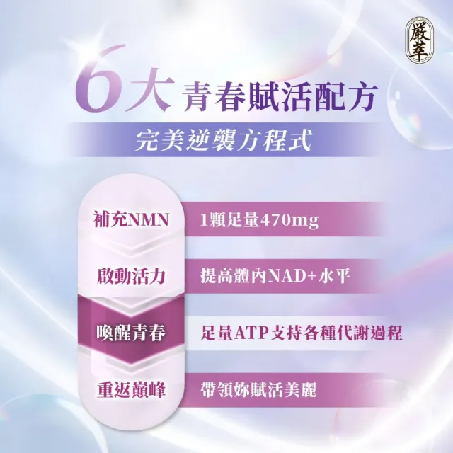【嚴萃】NMN青春膠囊   白藜蘆醇  菸鹼醯胺x3盒(共90粒 專利天然酵母NMN 北蟲草子實體 RNA)