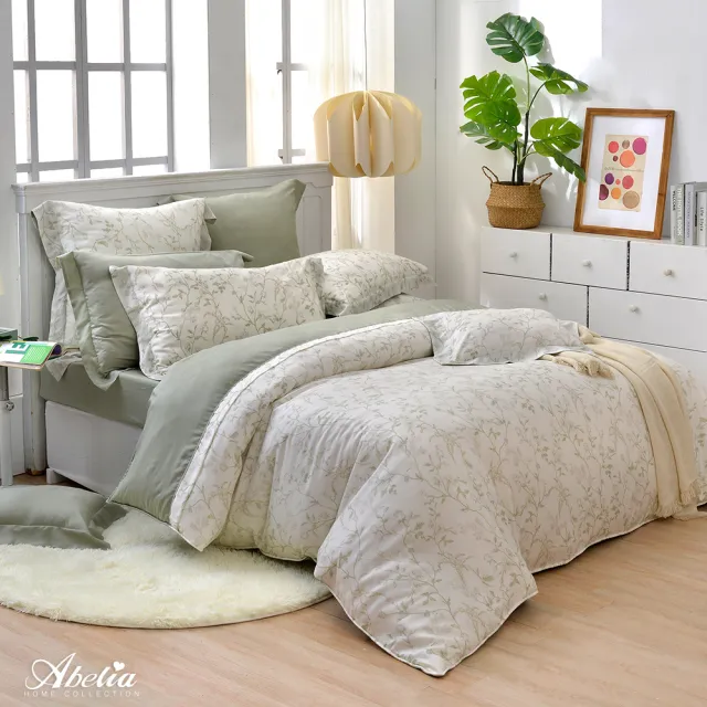 【Great Living 格蕾寢飾】Abelia 100%天絲木漿兩用被床包四件組-雙人150x186cm(600織 多款)