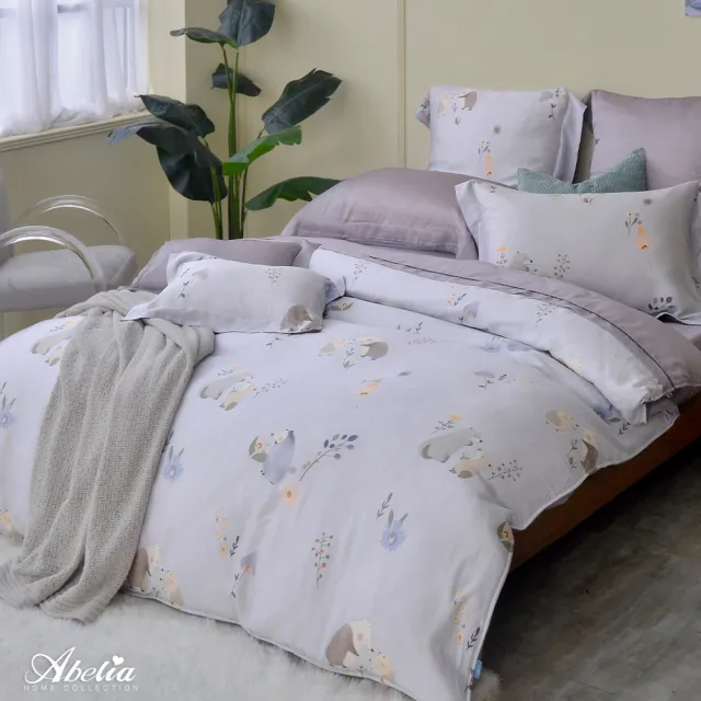 【Great Living 格蕾寢飾】Abelia 100%天絲木漿兩用被床包四件組-雙人150x186cm(600織 多款)