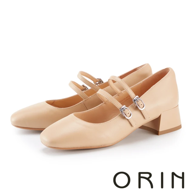 MAGY 典雅方釦牛皮尖頭低跟鞋(黑色)優惠推薦