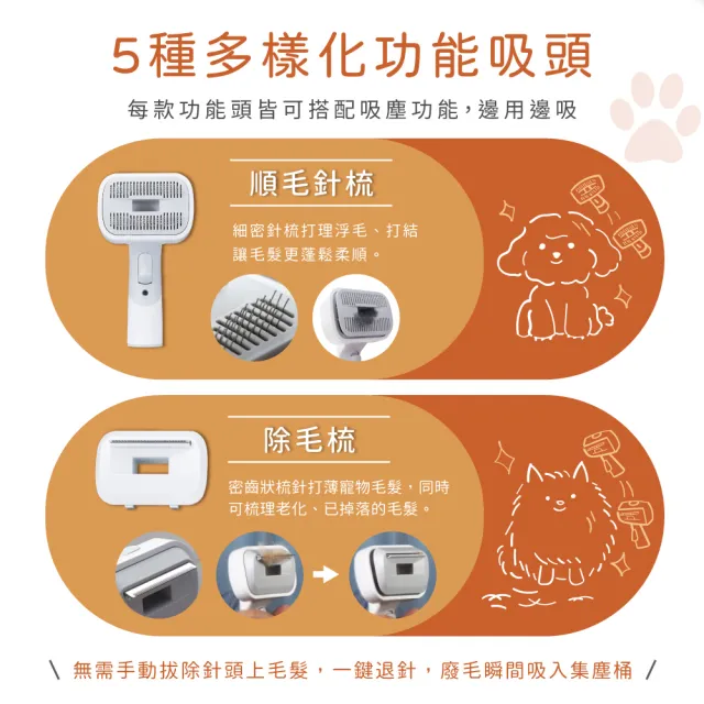 【KINYO】寵物美容除毛吸塵器 吸毛吸塵 寵物電剪 寵物除毛 梳毛 剃毛(KVCP-206)