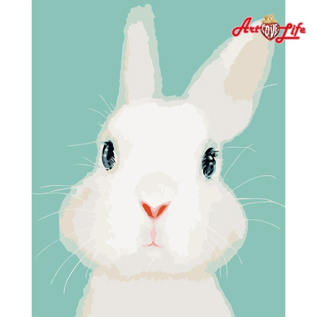 【ArtLife 藝術生活】66504呆萌兔兔40*50CM(數字油畫 DIY DIY數字油畫 交換禮物 畫畫玩具)