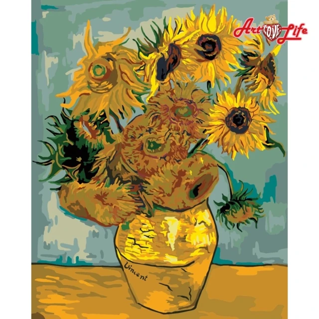 【ArtLife 藝術生活】66234梵谷 向日葵40*50CM(數字油畫 DIY DIY數字油畫 交換禮物 畫畫玩具)