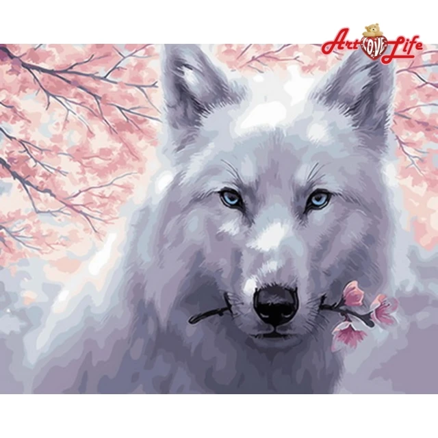 【ArtLife 藝術生活】DT123雪狼40*50CM(數字油畫 DIY DIY數字油畫 交換禮物 畫畫玩具)