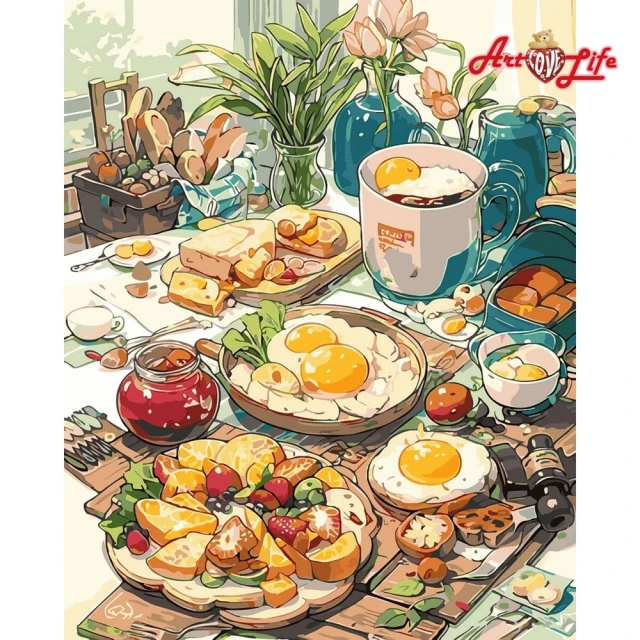 【ArtLife 藝術生活】DT166豐盛饗宴40*50CM(數字油畫 DIY DIY數字油畫 交換禮物 畫畫玩具)