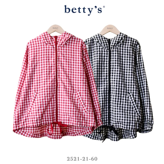 betty’s 貝蒂思 知性格紋下擺抽繩連帽外套(共二色)