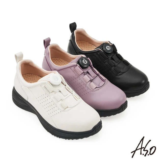 A.S.O 阿瘦集團 A.S.O 活氧抑菌氣墊鞋系列旋鈕直套女鞋(白色)