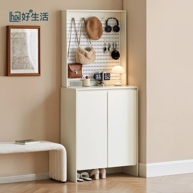 hoi! 好好生活 預購45天★原木日氏簡白奶油風實木玄關鞋