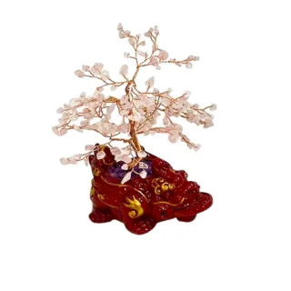 【金玉滿堂】鴻運貔貅粉水晶招財樹