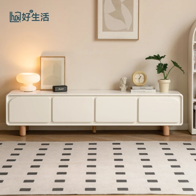 hoi! 好好生活hoi! 好好生活 預購★源氏木語雪糕奶油風橡木實木四抽電視櫃2M Y211N20