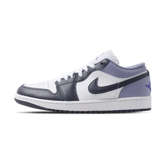 NIKE 耐吉 Air Jordan 1 Low 男鞋 紫白灰色 AJ1 低筒 喬丹 透氣 皮革 休閒鞋 553558-145