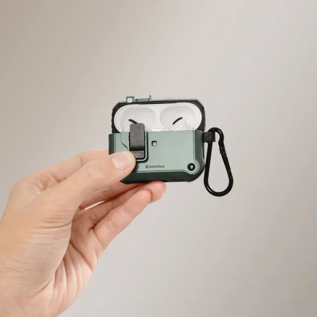 【MAGEASY】Rugged Shield AirPods Pro 2/1 耳機保護殼(按壓磁鐵鎖扣安全便利)