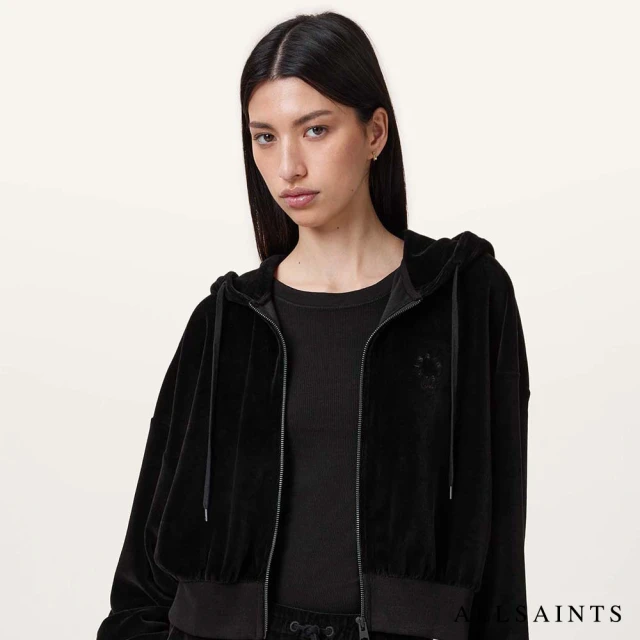 ALLSAINTS VINNY VELVET 天鵝絨刺繡連帽外套 W075JC(舒適版型)