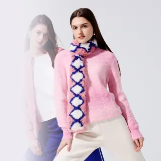 【KERAIA 克萊亞】希利爾湖嫩粉漸層毛海針織上衣