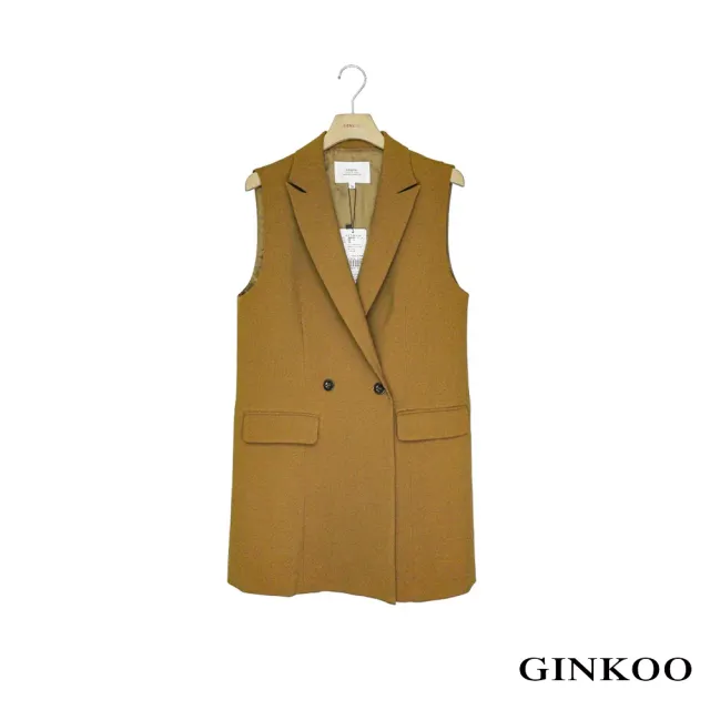 【GINKOO 俊克】劍領長版西裝背心外套