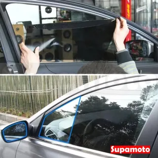 【Supamoto】大尺寸—遮陽靜電車窗貼72x52cm(玻璃/網點/網眼/防曬/隔熱貼/隱匿/隱密/隔熱紙)