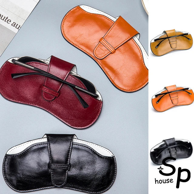 Sp houseSp house 復古中性油蠟牛皮真皮超薄眼鏡墨鏡收納包(3色可選)