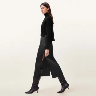 【ALLSAINTS】VITTORIA 羊毛針織兩件式洋裝-黑 W030DC(常規版型)