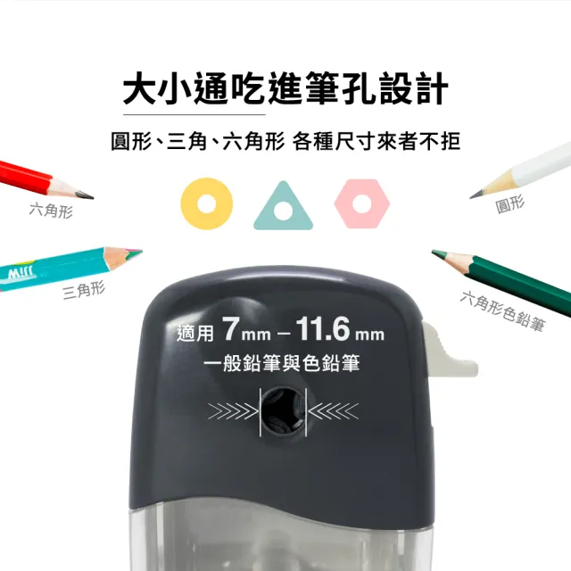 【KW-triO】多功能削鉛筆機 312A(大小通吃進筆孔/7-11.6mm/可調筆尖粗細)