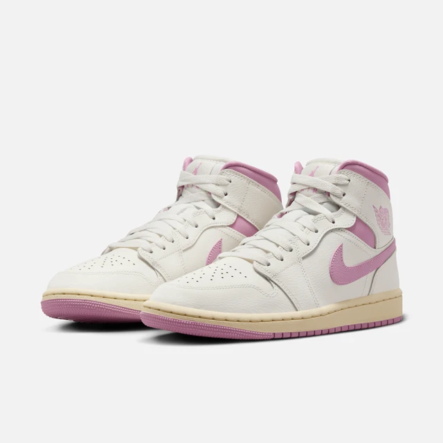 NIKE 耐吉 運動鞋 休閒鞋 女鞋 WMNS AIR JORDAN 1 MID 粉 白 草莓椰奶 中筒 AJ1 喬丹(BQ6472162)