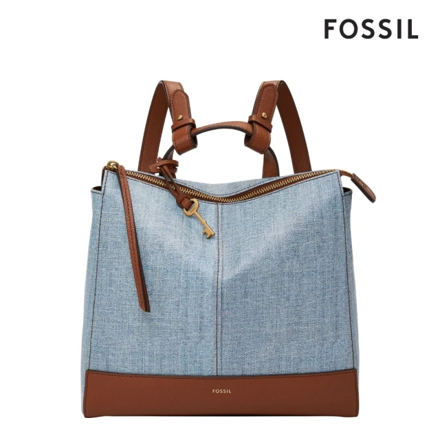 FOSSIL Elina 帆布兩用小後背包-丹寧色 SHB3262423