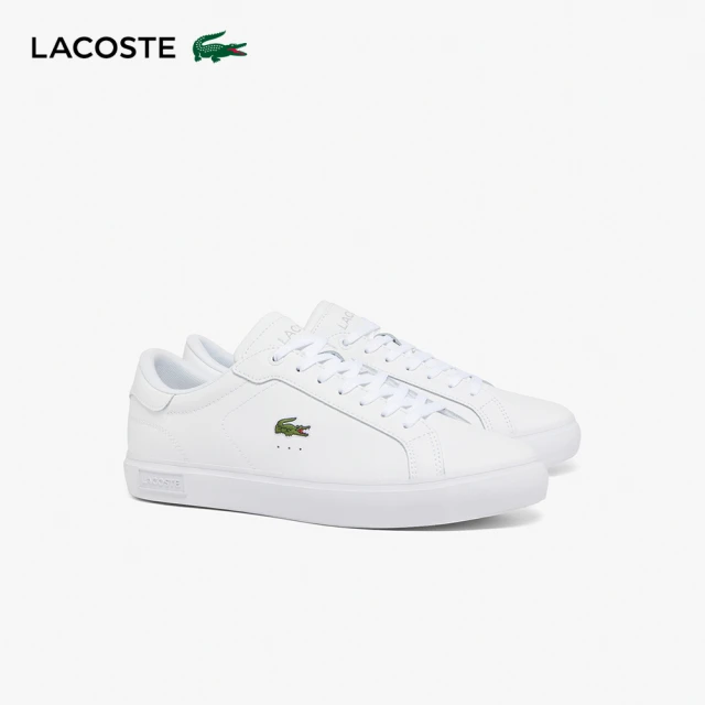 LACOSTE POWERCOURT 小白鞋 男鞋 休閒鞋 刺繡logo 運動鞋 白色(49SMA0081_21G)