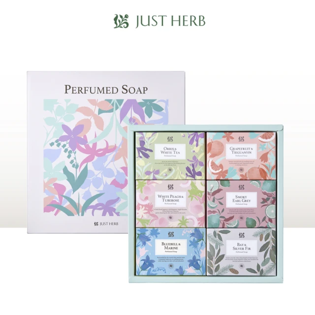 JustHerb 香草集 花植沐浴香氛皂180g 6入禮盒(