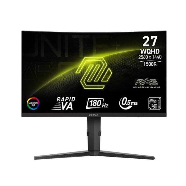 【MSI 微星】MAG 275CQRF QD E2 27型 VA 2K 180Hz 電競曲面螢幕(WQHD/FreeSync/0.5ms/HDR/1000R)