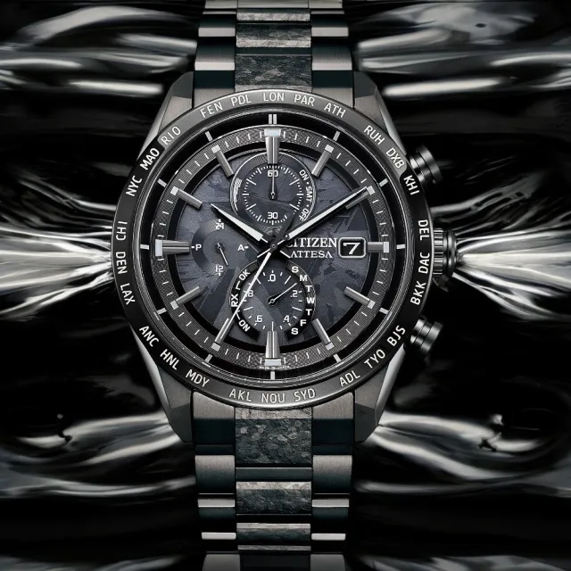 【CITIZEN 星辰】HAKUTO-R 限量黑暗銀鈦金屬電波對時男錶/42mm(AT8287-62E)