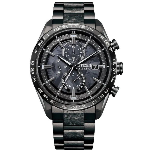 【CITIZEN 星辰】HAKUTO-R 限量黑暗銀鈦金屬電波對時男錶/42mm(AT8287-62E)