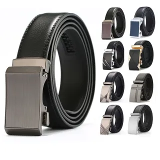 【本革職人】真皮-男仕 穩重氣場免鑽孔伸縮自動扣皮帶(多款選、父親節、送禮、禮物、情人節)