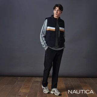 【NAUTICA】官方旗艦 男裝 彈性輕便休閒長褲(黑色)