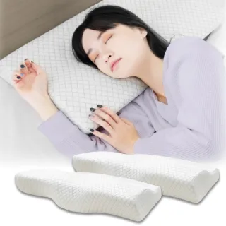 【Beroso 倍麗森】買一送一3D空氣棉防鼾護頸紓壓蝶型記憶枕頭(SGS檢驗合格 12cm 支撐頸部 618)
