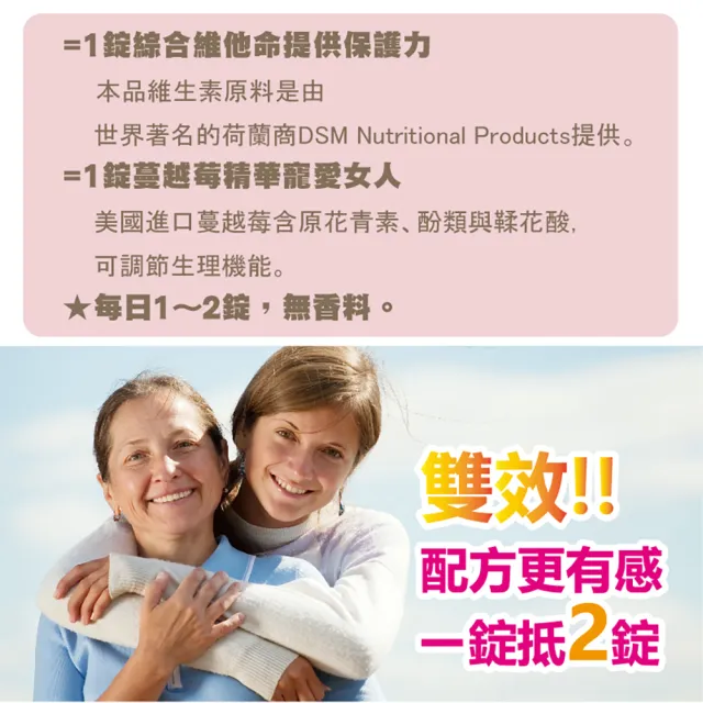 【SENTOSA 三多】女性系列-蔓越莓90錠(私密呵護 清爽舒適)
