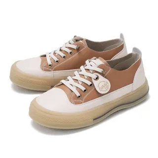 【DIANA】免綁帶真皮厚底休閒鞋(咖啡)