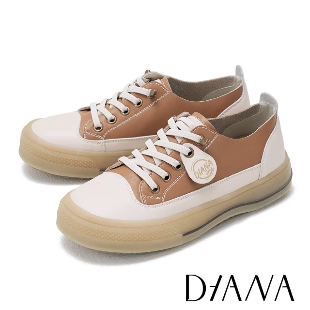 DIANA 牛貼皮綁帶厚底休閒鞋(白色)好評推薦