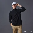 【NAUTICA】官方旗艦 男裝 保暖時尚高領拉鍊長袖上衣(黑色)