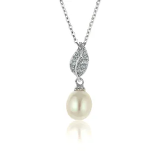 【大東山珠寶】如此真心 珍珠單墜 天然淡水珍珠項鍊(時尚珍珠/白鋼鍊/鋯石CZ)