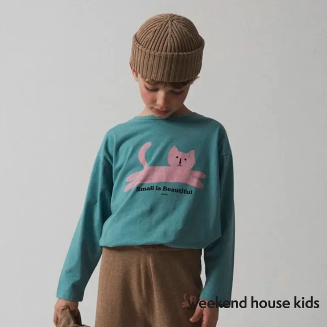 weekend house kids Cat有機棉長袖上衣(綠色)