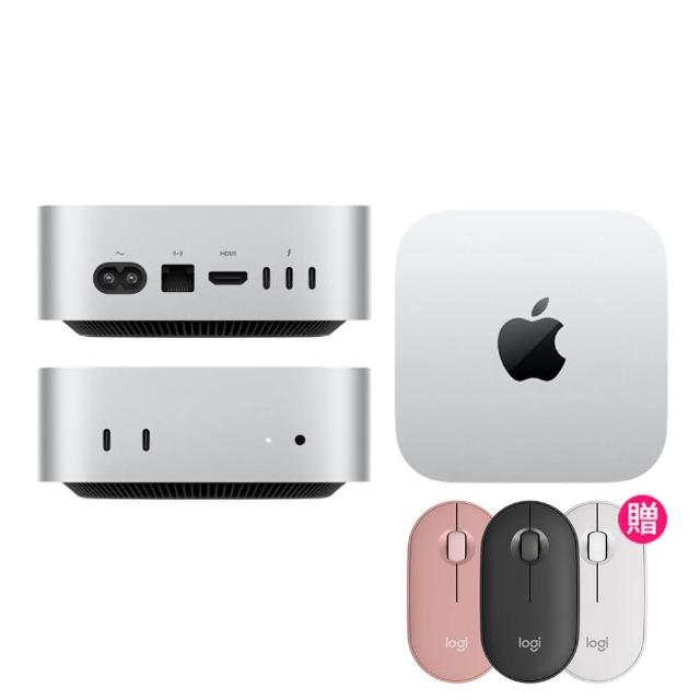 【Apple】無線滑鼠★2024 Mac mini M4晶片 10核心CPU與10核心GPU 16G/512G SSD/Gigabit 乙太網路(MU9E3TA/A