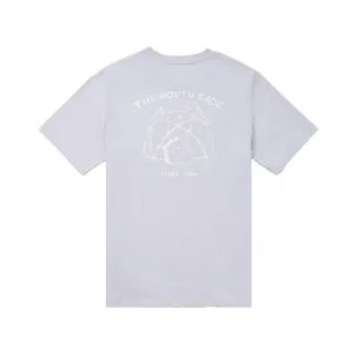 【The North Face 官方旗艦】北面男女款紫色純棉大尺寸印花短袖T恤｜8EYN0TI