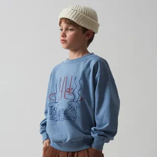 【weekend house kids】Dance All day有機棉大學T(藍色)