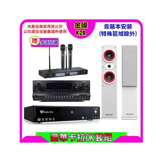 【金嗓】K2R+Sky Teana DW-1+TEV TR-9988+LA-265 白(卡拉OK點歌機4TB+擴大機+無線麥克風+喇叭)